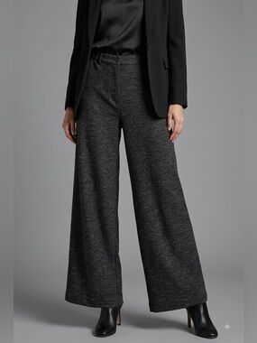 Max Studio London Wide Leg Trousers Charcoal Grey L NWT
